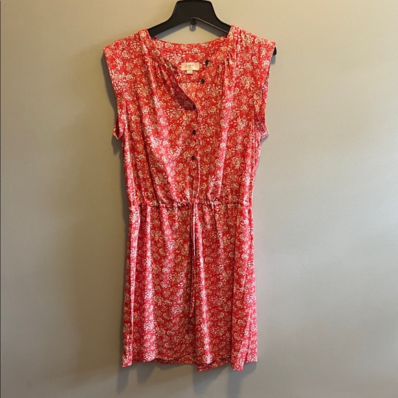 LOFT Red Floral Mini Dress - Picture 1 of 5